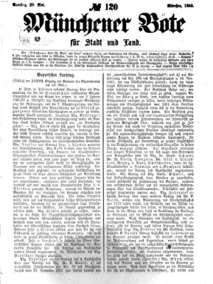 Münchener Bote für Stadt und Land Samstag 20. Mai 1865