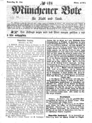 Münchener Bote für Stadt und Land Donnerstag 25. Mai 1865