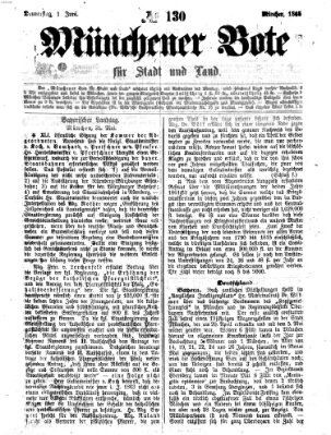 Münchener Bote für Stadt und Land Donnerstag 1. Juni 1865