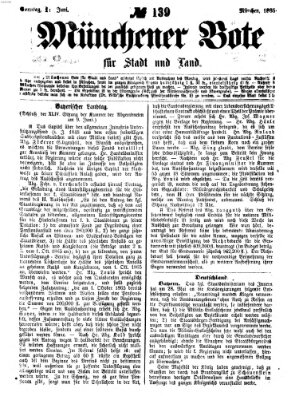 Münchener Bote für Stadt und Land Sonntag 11. Juni 1865