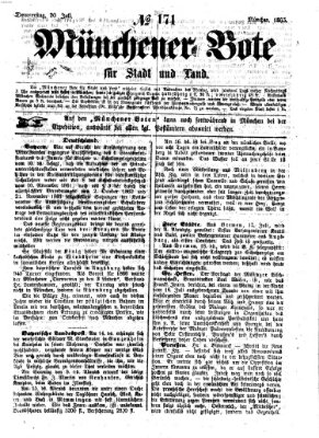 Münchener Bote für Stadt und Land Donnerstag 20. Juli 1865