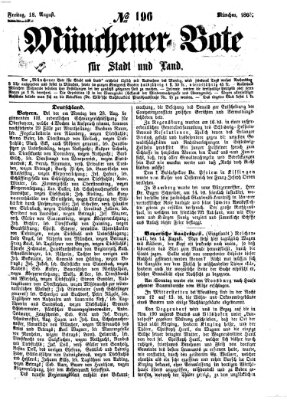 Münchener Bote für Stadt und Land Freitag 18. August 1865