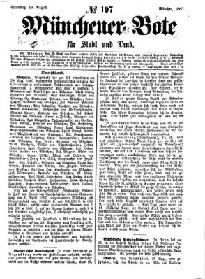 Münchener Bote für Stadt und Land Samstag 19. August 1865