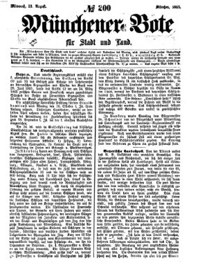 Münchener Bote für Stadt und Land Mittwoch 23. August 1865