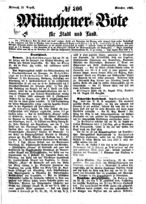 Münchener Bote für Stadt und Land Mittwoch 30. August 1865