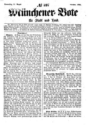 Münchener Bote für Stadt und Land Donnerstag 31. August 1865