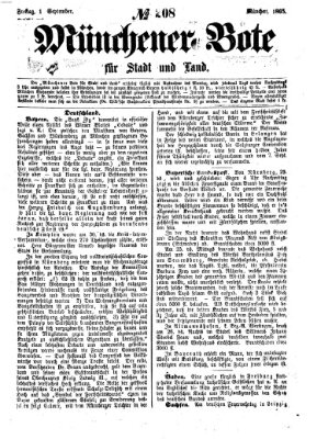 Münchener Bote für Stadt und Land Freitag 1. September 1865