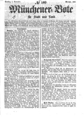 Münchener Bote für Stadt und Land Samstag 2. September 1865