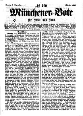 Münchener Bote für Stadt und Land Sonntag 3. September 1865