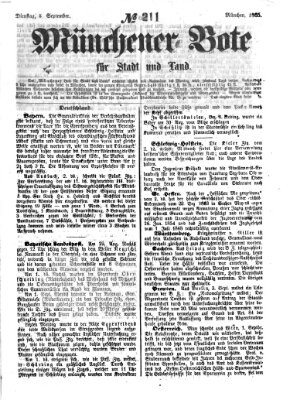 Münchener Bote für Stadt und Land Dienstag 5. September 1865