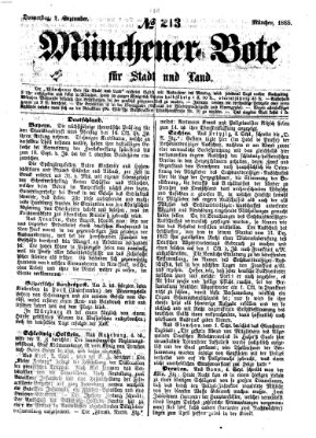 Münchener Bote für Stadt und Land Donnerstag 7. September 1865