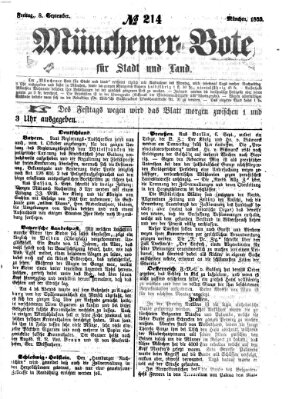 Münchener Bote für Stadt und Land Freitag 8. September 1865