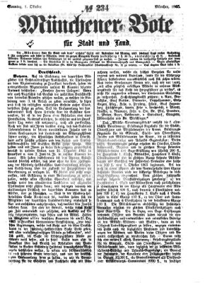 Münchener Bote für Stadt und Land Sonntag 1. Oktober 1865