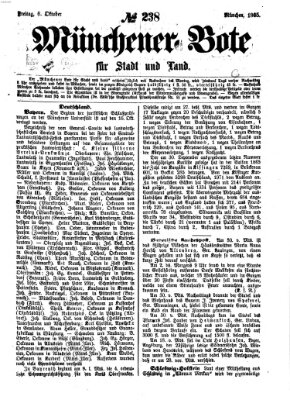 Münchener Bote für Stadt und Land Freitag 6. Oktober 1865