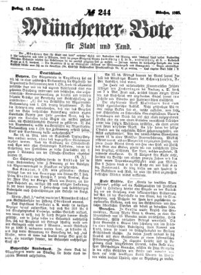 Münchener Bote für Stadt und Land Freitag 13. Oktober 1865