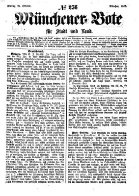 Münchener Bote für Stadt und Land Freitag 27. Oktober 1865