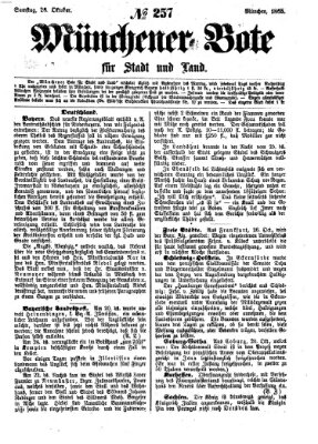 Münchener Bote für Stadt und Land Samstag 28. Oktober 1865