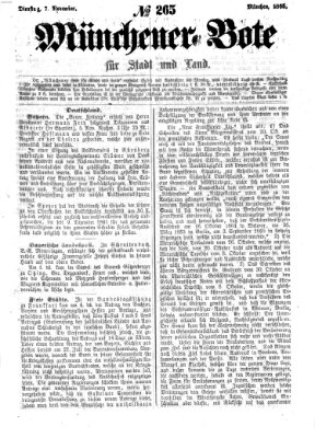 Münchener Bote für Stadt und Land Dienstag 7. November 1865