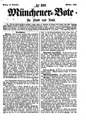 Münchener Bote für Stadt und Land Freitag 10. November 1865