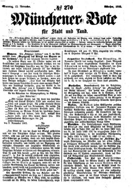 Münchener Bote für Stadt und Land Sonntag 12. November 1865