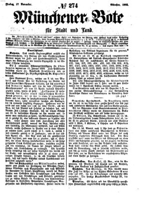 Münchener Bote für Stadt und Land Freitag 17. November 1865