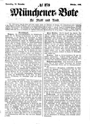 Münchener Bote für Stadt und Land Donnerstag 23. November 1865