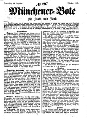 Münchener Bote für Stadt und Land Donnerstag 14. Dezember 1865