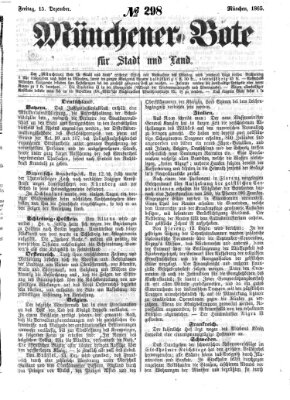 Münchener Bote für Stadt und Land Freitag 15. Dezember 1865