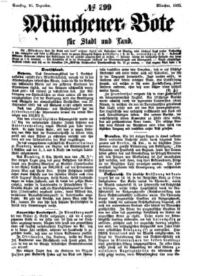 Münchener Bote für Stadt und Land Samstag 16. Dezember 1865