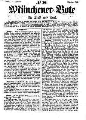 Münchener Bote für Stadt und Land Dienstag 19. Dezember 1865