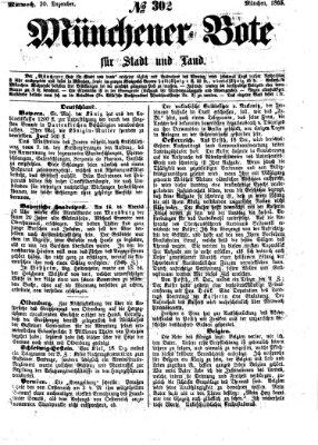 Münchener Bote für Stadt und Land Mittwoch 20. Dezember 1865