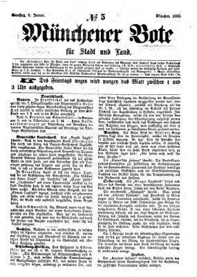 Münchener Bote für Stadt und Land Samstag 6. Januar 1866