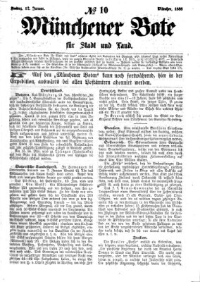 Münchener Bote für Stadt und Land Freitag 12. Januar 1866