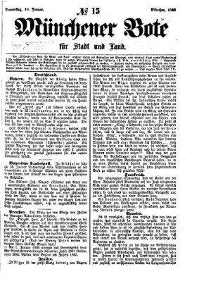 Münchener Bote für Stadt und Land Donnerstag 18. Januar 1866