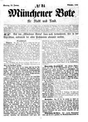 Münchener Bote für Stadt und Land Sonntag 28. Januar 1866