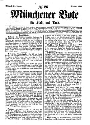 Münchener Bote für Stadt und Land Mittwoch 31. Januar 1866