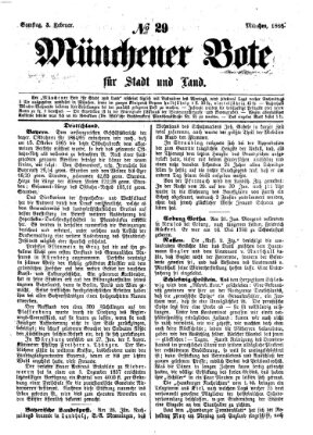 Münchener Bote für Stadt und Land Samstag 3. Februar 1866