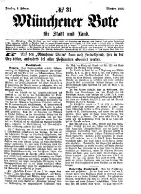 Münchener Bote für Stadt und Land Dienstag 6. Februar 1866