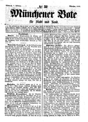 Münchener Bote für Stadt und Land Mittwoch 7. Februar 1866