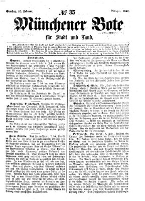 Münchener Bote für Stadt und Land Samstag 10. Februar 1866