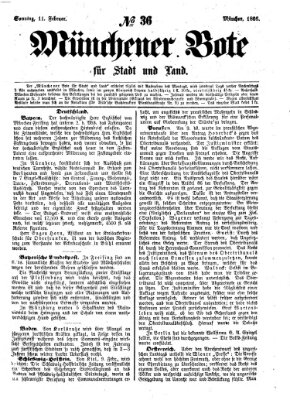 Münchener Bote für Stadt und Land Sonntag 11. Februar 1866