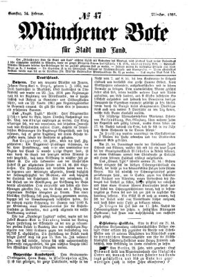 Münchener Bote für Stadt und Land Samstag 24. Februar 1866