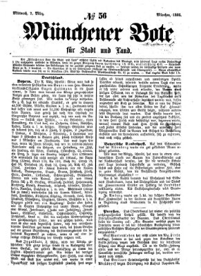 Münchener Bote für Stadt und Land Mittwoch 7. März 1866