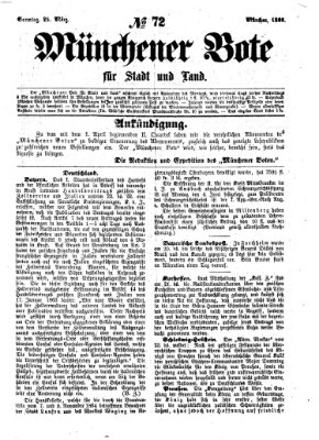 Münchener Bote für Stadt und Land Sonntag 25. März 1866