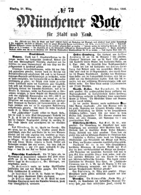 Münchener Bote für Stadt und Land Dienstag 27. März 1866