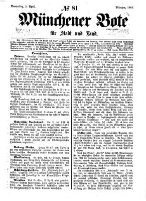 Münchener Bote für Stadt und Land Donnerstag 5. April 1866