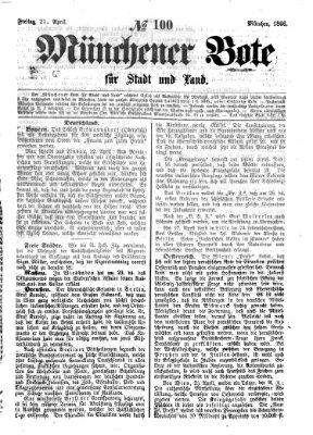 Münchener Bote für Stadt und Land Freitag 27. April 1866