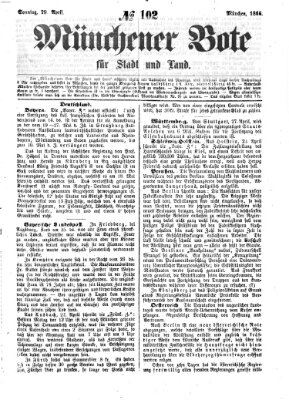 Münchener Bote für Stadt und Land Sonntag 29. April 1866