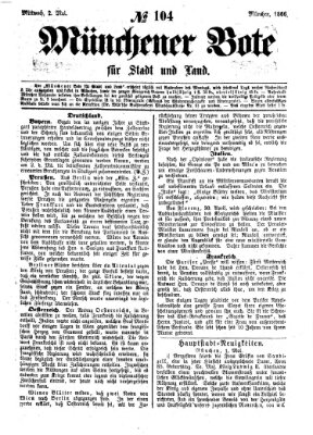 Münchener Bote für Stadt und Land Mittwoch 2. Mai 1866