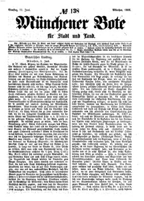 Münchener Bote für Stadt und Land Dienstag 12. Juni 1866